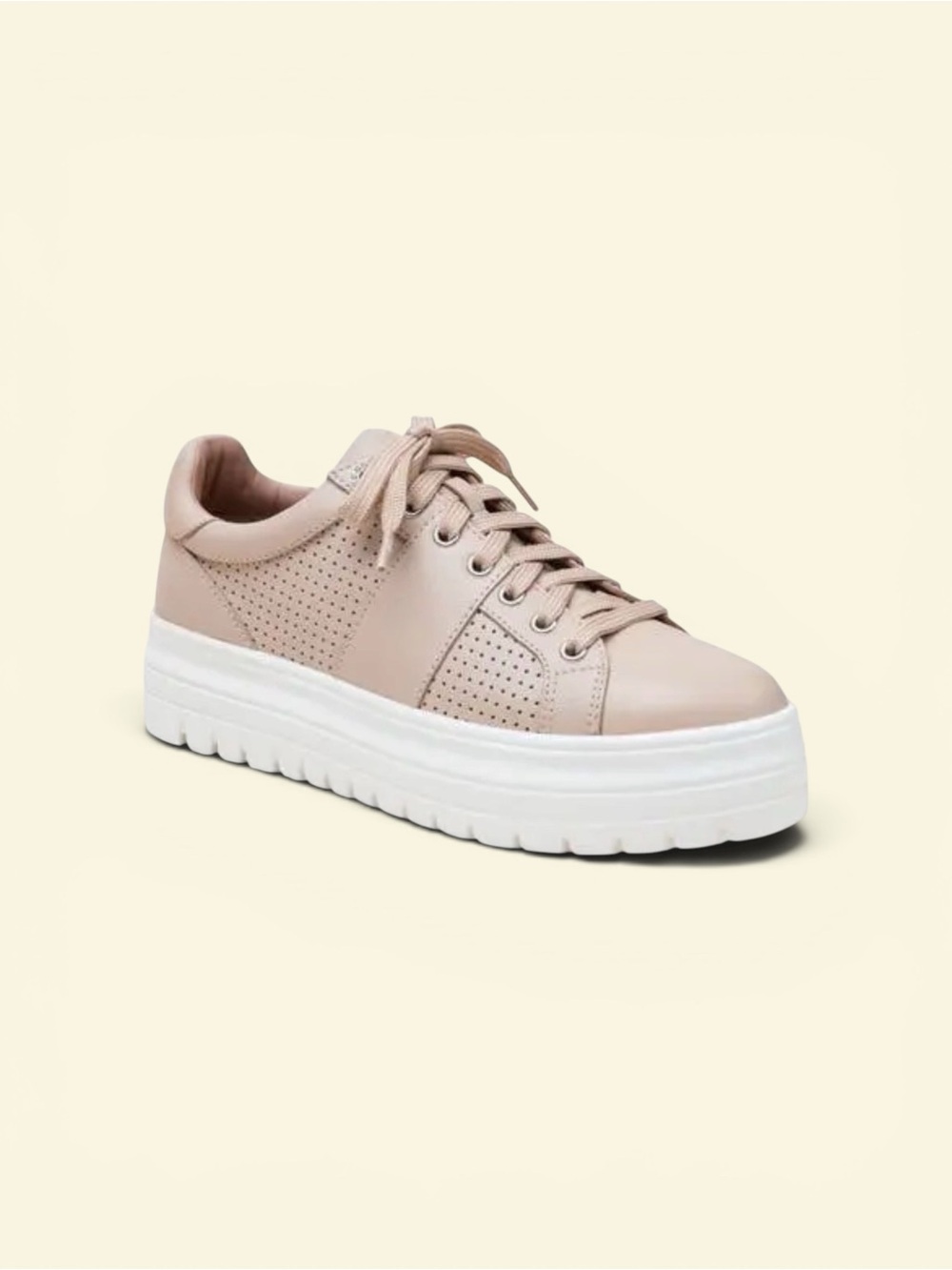 Women’s Platform leather Casual Sneakers in Blush Pink
